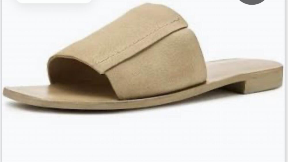 NEW FREE PEOPLE women's verona slide sandal in oiled sun butter suede